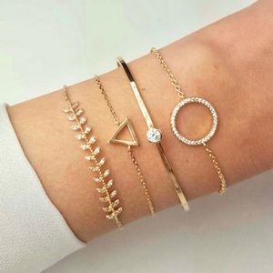 “Sabrina” Geometric Minimalist Layered Bracelets